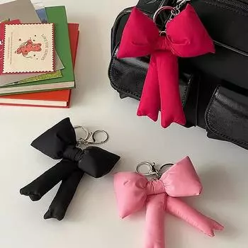 1 шт. пара подарков Y2K сладкий модный 3D бант брелок для девочек сумка кулон рюкзак подвесное украшение чёрный
