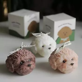 1 шт. Парафиновая восковая смесь, очаровательные свечи с соевым воском, декор для вечеринки, ароматизированная свеча в виде плюшевой собачки для помещений, одинарный фитиль, День святого Валентина белый