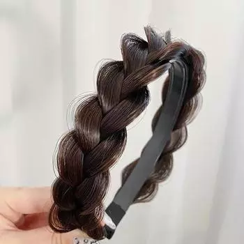 1 шт. парик, повязки на голову для женщин, широкие косички из рыбьей кости, повязки для волос ручной работы, обруч в стиле ретро, аксессуары для головных уборов