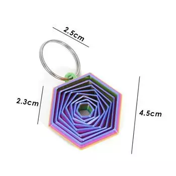 1 шт. Парный крючок для ключей, подарок для друзей, креативный 3D-печатный шестигранный брелок, можно толкать, тянуть и вращать, игрушка для снятия стресса