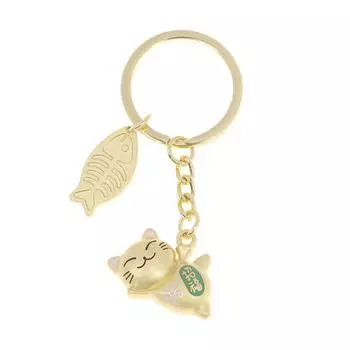 1 шт., парный подарок, японский брелок с изображением счастливого кота, кавайные безделушки, сплав, аксессуар для автомобиля, сумка, брелок, молитва, золотой брелок