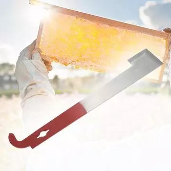 1 шт., пчеловодческое оборудование, красный, 26,5 см, нержавеющая сталь, инструмент для улья, подъемник и скребок, J-образный крючок, инструмент для пчеловода, нож для соскабливания