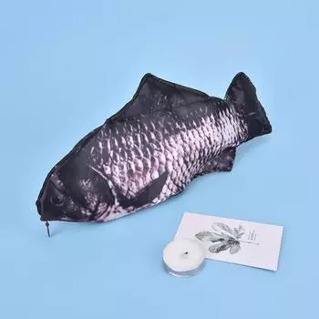 1 шт., пенал с рыбой, чехол для ручки, школьный подарок, забавная сумка для авторучки, школьные принадлежности чёрный