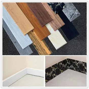 1 шт., пенопластовый плинтус, линия талии, ПВХ, самоклеящиеся 3D наклейки на стену под дерево для угла пола T