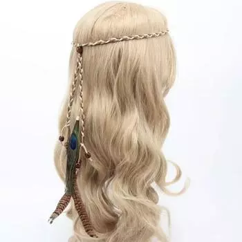 1 шт. перьевая повязка на голову фестиваль бохо повязка на голову головной убор хиппи индийские аксессуары для волос для девочек белый