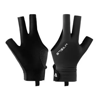 1 шт. Перчатка для бильярда на левую руку с тремя пальцами, перчатка для снукера, нескользящие наклейки, эластичные перчатки для тренировок по бильярду, аксессуар L