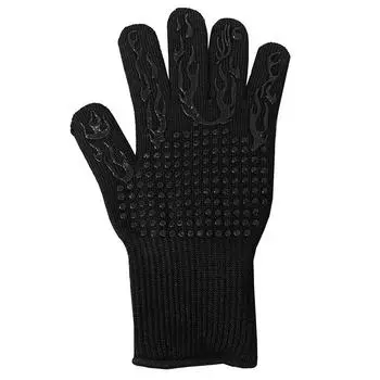 1 шт. перчатки для барбекю, термостойкие прихватки для духовки, силиконовые прихватки для кастрюль, перчатки для барбекю, перчатки для микроволновой печи, кухонные принадлежности для барбекю чёрный