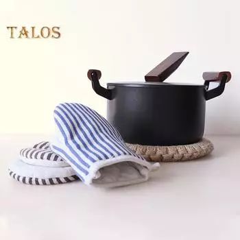 1 шт., перчатки для духовки, надежные, устойчивые к высоким температурам, прочные кухонные аксессуары премиум-класса, кухонные перчатки для выпечки коричневый