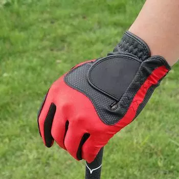 1 шт перчатки для гольфа с нескользящими частицами для левой руки износостойкие дышащие самоклеящиеся ткани фиксированные принадлежности для гольфа XS красный/чёрный