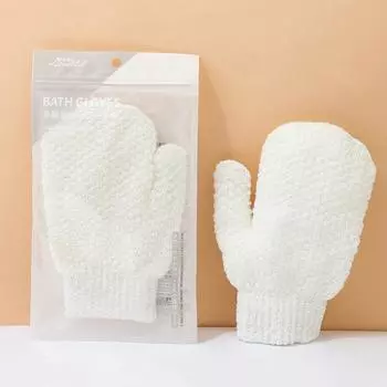 1 шт. перчатки для массажа тела, очищающие, отшелушивающие перчатки, скраб для ванны, отшелушивающие, очищающие принадлежности для ванны, шарики для ванны белый