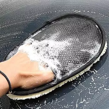 1 шт. перчатки для мытья автомобиля, утолщенные плюшевые перчатки для протирки автомобиля, вощение, полировка, чистящие средства для автомобиля, плюшевые тряпки, перчатки для мытья посуды