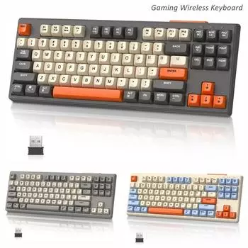 1 шт. перезаряжаемая беспроводная игровая клавиатура с двумя режимами Bluetooth 5,0/2,4 ГГц TLK механическая клавиатура Style A
