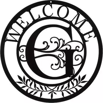 1 шт., Персонализированные металлические знаки, Металлическое настенное искусство, Приветственные знаки с инициалами, Знаки для крыльца фермерского дома, Украшения для настенного искусства светло-серый