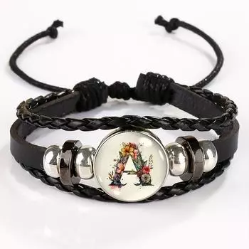 1 шт. персонализированный плетеный браслет из искусственной кожи с буквенным узором - модные украшения для рук в винтажном стиле бохо с регулируемой посадкой и неподвластным времени очарованием S