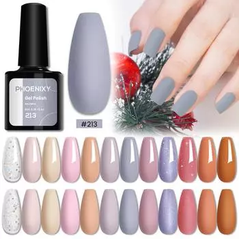 1 шт. PHOENIXY 8 мл гель-лак для ногтей фиолетовый блестящий цвет полуперманентный замачиваемый УФ-светодиодный лак для маникюра гель-лак для дизайна ногтей 252