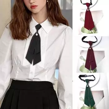 1 шт. пиджак, рубашка, галстук-бабочка, полиэстеровое волокно, простая инкрустация синтетическим жемчугом, блузка в студенческом стиле, женский галстук-бабочка