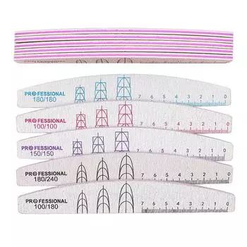 1 шт. пилочка для ногтей деревянная полумесяц износостойкая профессиональная наждачная бумага двойная со шкалой пилочки для ногтей полировальные инструменты A1