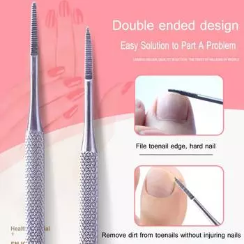 1 шт., пилочка для ногтей из нержавеющей стали, двусторонняя пилка для педикюра, атласная кромка, подъемник для вросших пальцев ног 1pc
