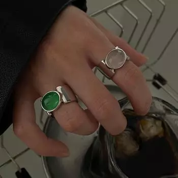 1 шт. Пилот Агат Ретро Кольца для Женщин Пары Минималистичные Украшения Broadside Подарочные Аксессуары Для Вечеринок 17cm серебряный