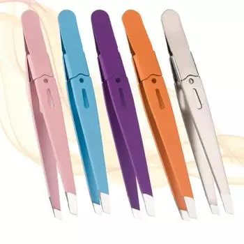 1 шт. пинцет для бровей, цветные волосы, красота, тонкие волоски, выдергиватель, нержавеющая сталь, наклонные зажимы для бровей, инструменты для снятия макияжа синий