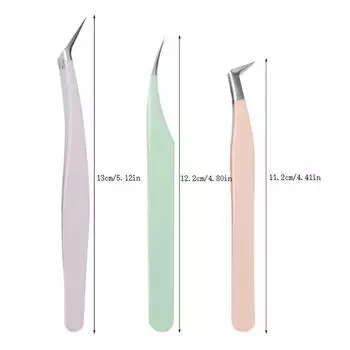 1 шт., пинцет для наращивания ресниц, сверхтвердый пинцет из нержавеющей стали с кончиками из волокон, высокоточные антистатические пинцеты зелёный