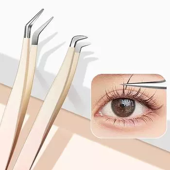 1 шт., пинцет для наращивания ресниц, сверхтвердый пинцет из нержавеющей стали с кончиками из волокон, высокоточные антистатические пинцеты as the picture