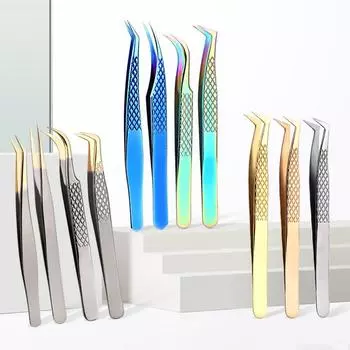 1 шт. пинцет для ресниц, сверхтвердый пинцет из нержавеющей стали, высокоточные антистатические пинцеты для наращивания ресниц