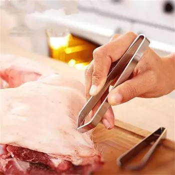 1 шт. пинцет из нержавеющей стали для рыбьих костей, зажимы для столовой, щипцы для удаления рыбьих костей, зажимы для извлечения, кухонные инструменты 1PCS