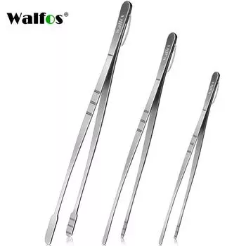 1 шт., пинцет из нержавеющей стали, щипцы для барбекю WALFOS, для приготовления пищи, захвата мелких предметов, барбекю, кухонные пинцеты, инструменты для выпечки 8inch серебряный