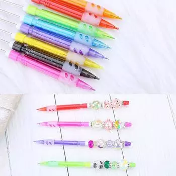 1 шт. Пишущий карандаш с бусинами, самодельные карандаши с бусинами, карандаши с бусинами для студентов, не требующий заточки карандаш 0,5, автоматический пишущий карандаш