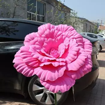 1 шт. ПЭ Coth Цветок Свадебная вечеринка Украшения Большой пион Цветочное шоу Реквизит DIY Цветочная композиция 50 см розы красного