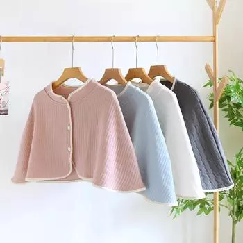 1 шт. плащ с рисунком из мультфильма, защита от холода, одежда для отдыха, хлопковая шаль, кардиган с пряжками, тепло для плеч, послеродовой, основной воздухопроницаемый хлопок темно-розовый