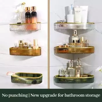 1 шт. Пластиковая многоцелевая настенная полка для ванной комнаты в пастообразном стиле для хранения туалетных принадлежностей, стеллаж для хранения на кухне