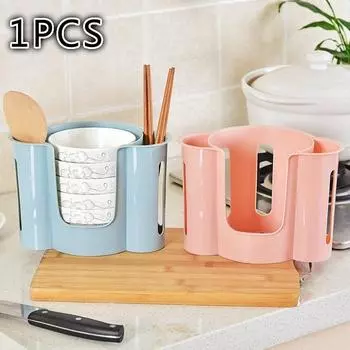 1 шт./пластиковая полка для посуды, ящик для хранения посуды, кухонные принадлежности, столешница, стойка для ложек, сливная стойка Stora розовый