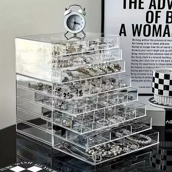 1 шт. Пластиковая пылезащитная шкатулка для ювелирных изделий, антиокислительная ювелирная шкатулка для хранения сережек, колец, ожерелий, браслетов, подвесок, органайзер