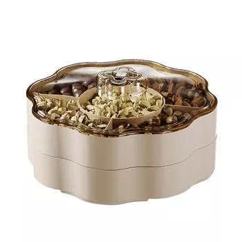 1 шт. Пластиковая удобная коробка для фруктозы, креативное хранение конфет, роскошная большая емкость, разделенная на отсеки, поднос для фруктов