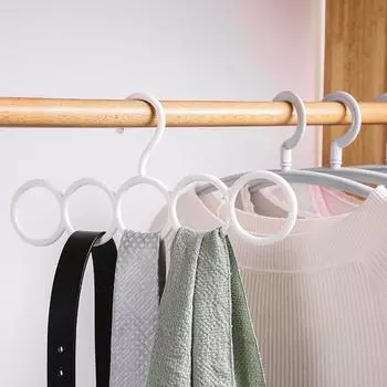 1 шт. Пластиковая вешалка для брюк, многофункциональная вешалка для брюк, вешалка для хранения шарфов белый