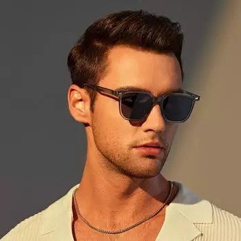 1 шт. Пластиковые геометрические современные простые стильные мужские модные очки для пляжной вечеринки на открытом воздухе повседневные аксессуары для активного отдыха one size чёрный/серый