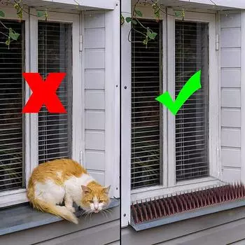 1 шт. Пластиковые шипы для защиты от птиц, шипы для ограждения двора, шипы для защиты от перелезания коричневый