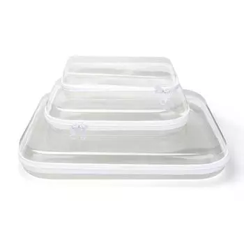 1 шт. пластиковый чехол на молнии, жесткие контейнеры для хранения, штабелируемые водонепроницаемые жесткие чехлы на молнии, прозрачный жесткий чехол на молнии 20x10x5cm