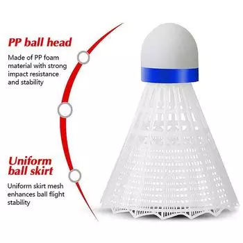 1 шт., пластиковый мяч для бадминтона, прочный, желтый, белый, студенческий, нейлоновый мяч для бадминтона, прочный
