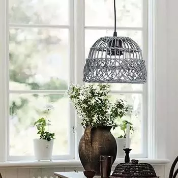 1 шт. пластиковый плетеный абажур ручной работы из ротанга, абажур из ротанга, светильник, крышка люстры синий