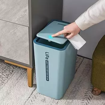 1 шт. пластиковый прессованный мусорный бак с крышкой - мусорное ведро с пулевидной крышкой для ванной комнаты, гостиной, спальни - предметы первой необходимости для дома