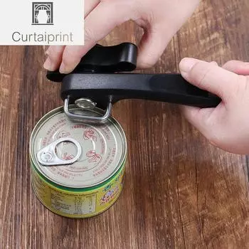 1 шт., пластиковый профессиональный кухонный инструмент, безопасный ручной консервный нож, боковой вырез, удобный ручной нож для открывания крышек банок чёрный