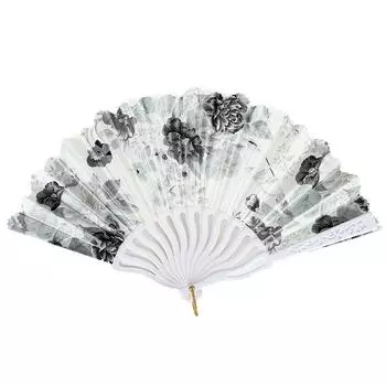 1 шт. пластиковый ретро-цветок картина простой китайский стиль мягкий свадебный вечер складной веер ручной