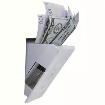 1 шт. пластиковый сейф для переноски с замком на ключ, настенная розетка - водонепроницаемый скрытый сейф с секретным отделением для денег и ювелирных изделий, без электричества белый