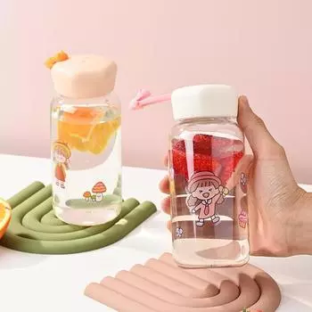 1 шт. пластиковый стаканчик герметичный с ручкой стакан для воды для студентов, классов, офисов, путешествий, портативный подарочный стаканчик 401-500ml белый