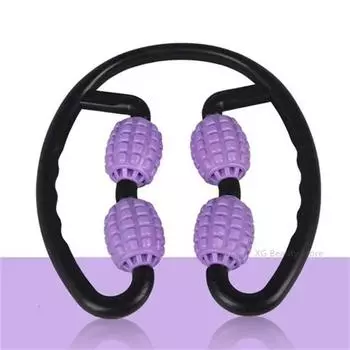 1 шт. Пластиковый точечный массажер для шеи, ручной роликовый массажер для шеи, плеч, рук, талии, триггерных точек розовый