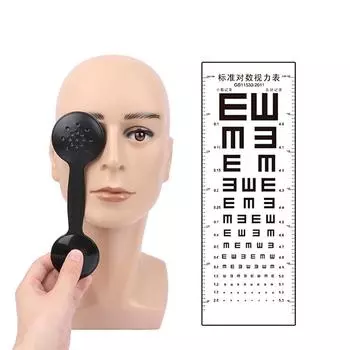 1 шт., пластина-блок для глазного окклюдера для проверки зрения, профессиональный прозрачный ручной инструмент для оптометрии с двойной головкой чёрный