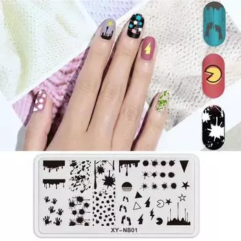 1 шт., пластины для штамповки ногтей из нержавеющей стали, маникюрные листья, кленовые шаблоны, формы для рождественских снежинок, украшения для дизайна ногтей «сделай сам» 6*12CM